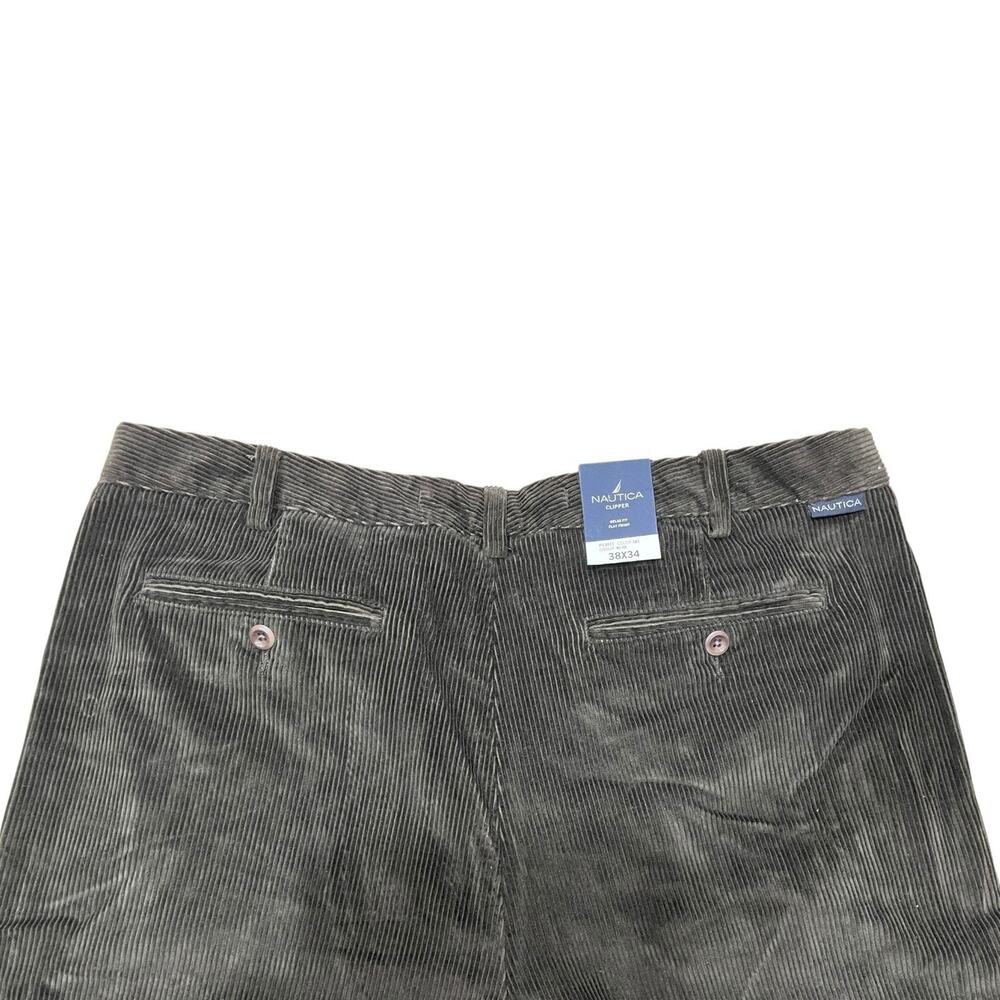 NWT Nautica Clipper Corduroy Men’s 38 W X 34L Dress Pants Casual Relax Fit Flat - Picture 3 of 10